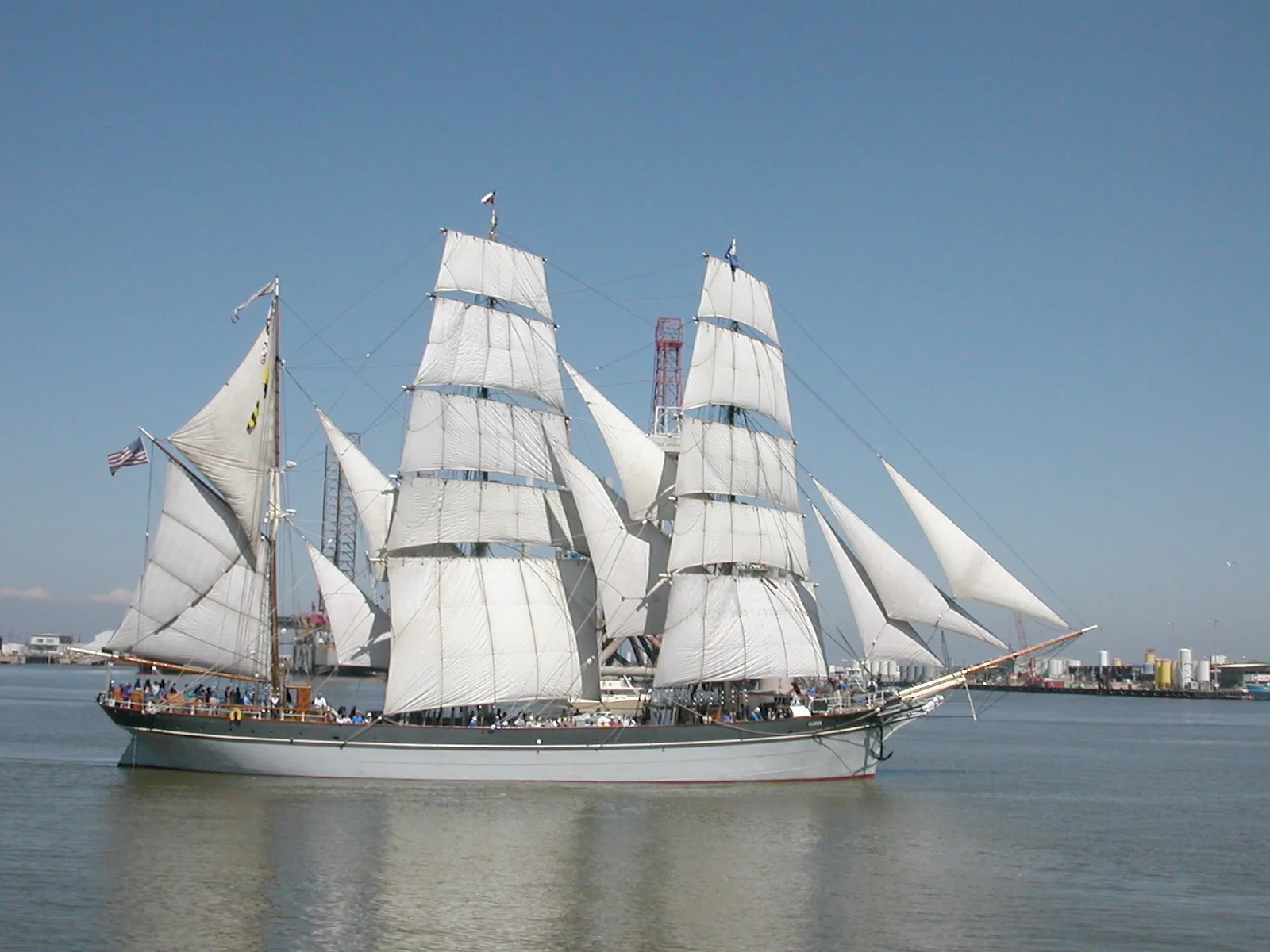 ELISSA under white sail near Galveston