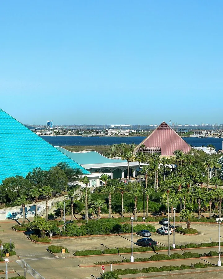 Moody Gardens glass pyramids